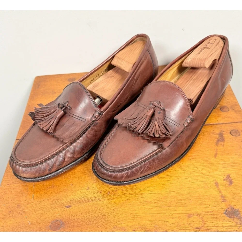 Cole Haan Kiltie Tassel Moccasin Loafer Men's 11.5 M Brown Leather Casual Preppy